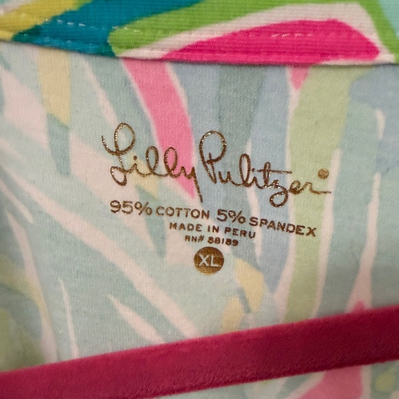 Lilly Pulitzer Kayleigh Top Tropical Pink Tropical Storm XL NWOT - Picture 2 of 5